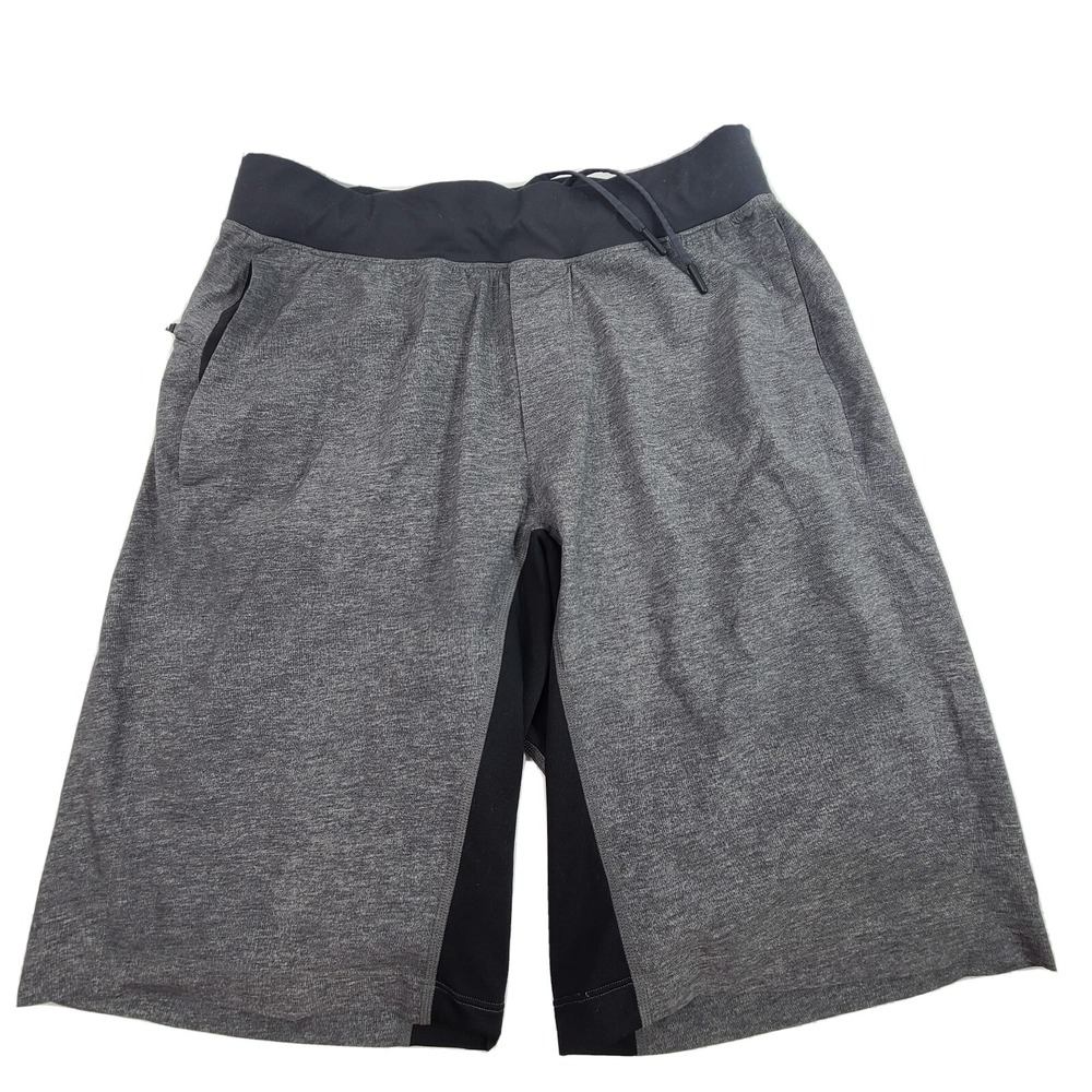 Lululemon Mens Medium T.H.E. Short 12" Linerless Workout Training Shorts Gray EC